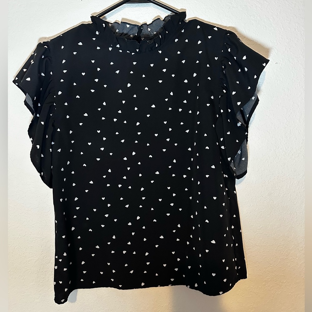 High Neck Ruffle Blouse